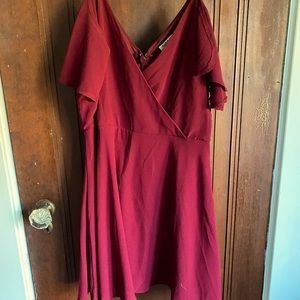 Flutter Sleeve, Off the Shoulder Chiffon Dress